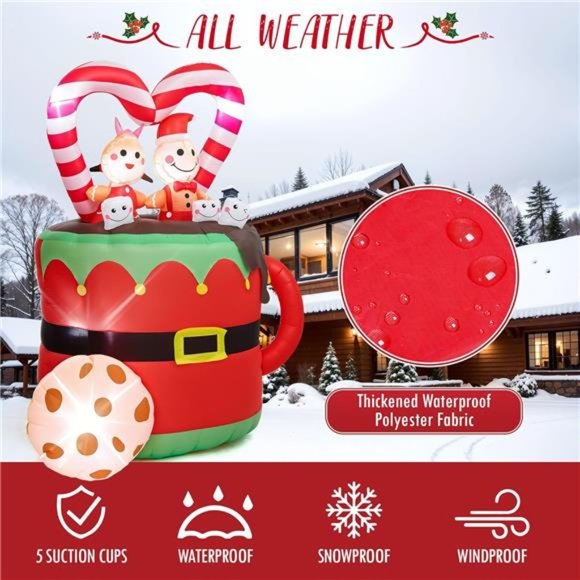 5FT Christmas Inflatables Decor Blow Up Gingerbread Man Woman Couple - Picture 2 of 6